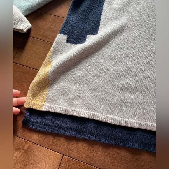 Nic + Zoe Sweater in Blue, White, Light Grey, Black and Yellow, Women’s Size S - Picture 10 of 11